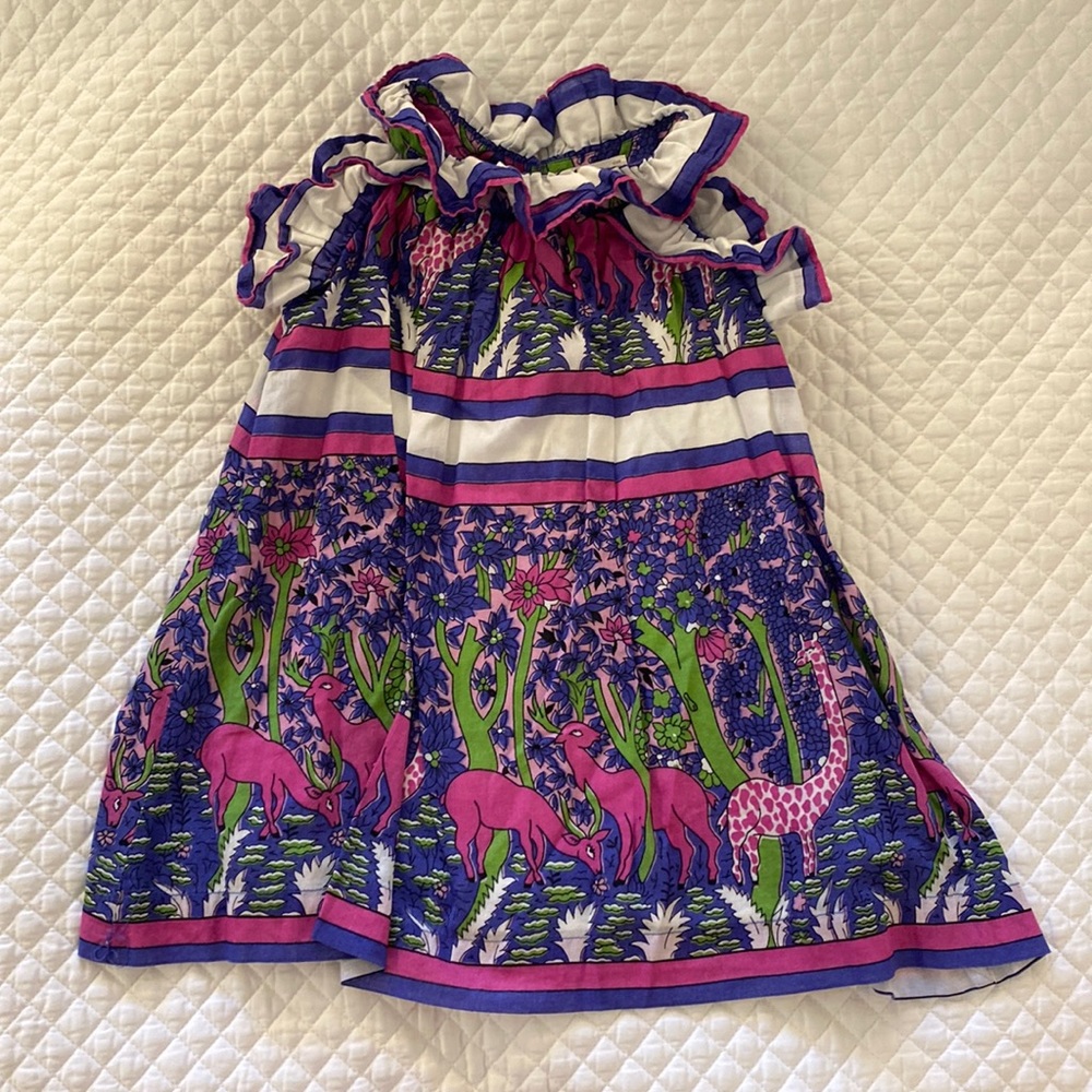 Girl’s J Crew Crewcuts Woodland Creature Dress deer giraffe 2t